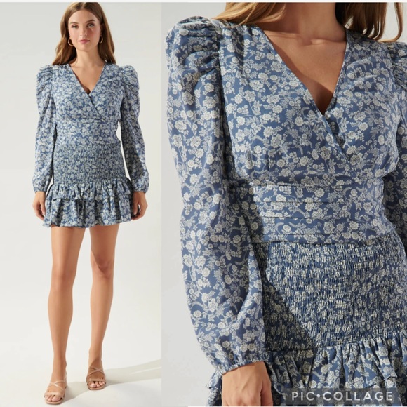 🆕️ Sugarlips Set of Top + Skirt with Smocked Waist in Blue & White Print. NWT - Picture 14 of 14